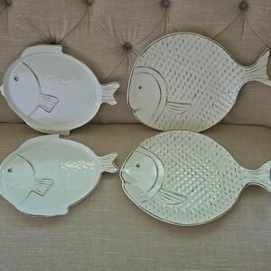 Set Of 4 Sigrid Olsen Melamine Serving Platters Fish Tropical  New Without Tags